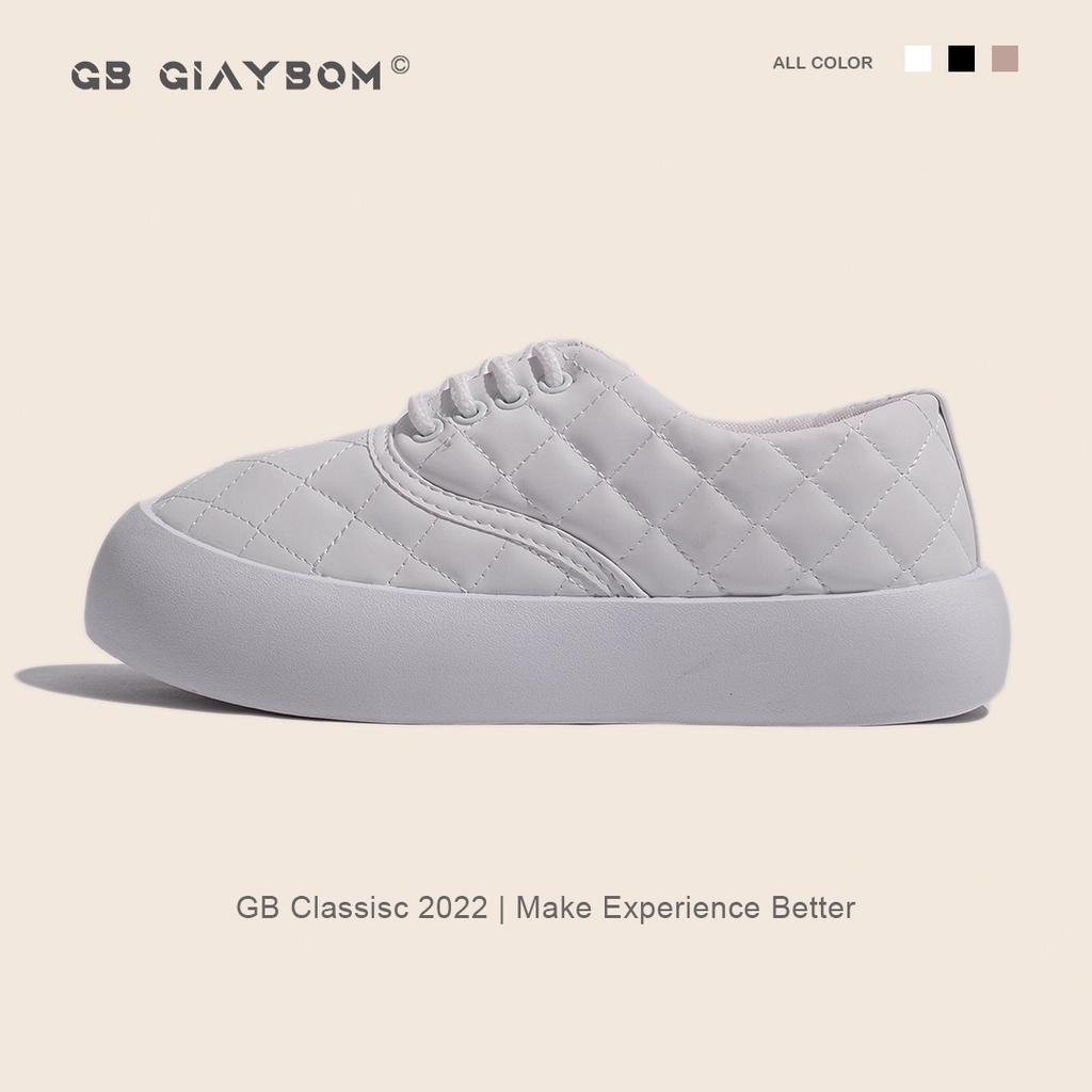 Giày Sneaker Nữ Basic 3 Màu Đế Cao 2 cm giayBOM B1631