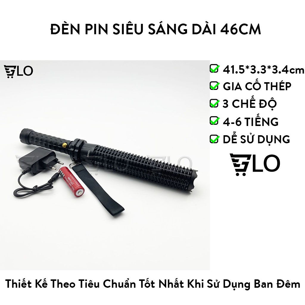 Đèn Pin Siêu Sáng Dài 46cm Kèm Pin Và Sạc