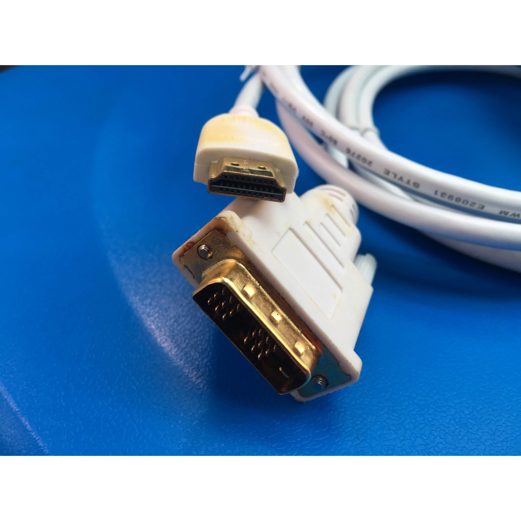 Cáp chuyển DVI sang HDMI dài 1,8m màu trắng chính hãng