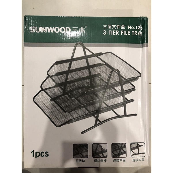 Khay Tài Liệu 3 Tầng Sắt Sunwood 1206