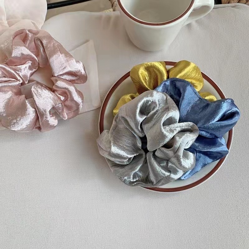 Dây Buộc Tóc Vải Satin Kiểu Pháp Ngọt Ngào