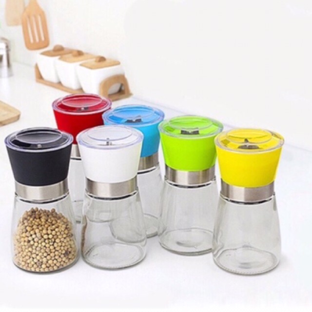 Máy Xay Tiêu Thủy Tinh Mini Cầm Tay Tiện Lợi