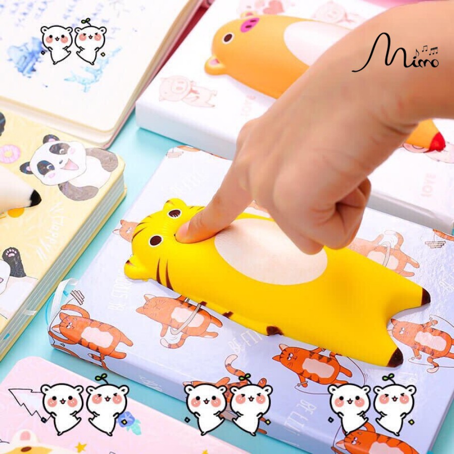 Sổ tay cá nhân ghi chép lập kế hoạch size a5 gồm 128 trang có gắn squishy gấu đáng yêu làm quà tặng ý nghĩa