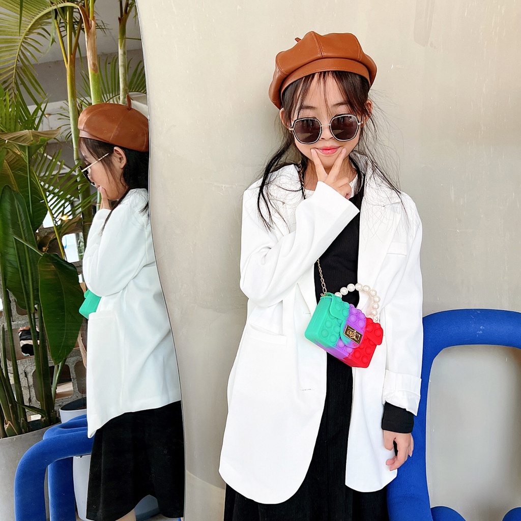 Pop It Túi Xách Tote Đựng Đồ Chơi Cầm Tay Đính Ngọc Trai Dễ Thương Dành Cho Nữ