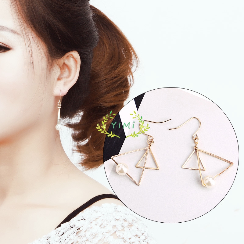 [Bayar Di Tempat] Punk Style Phong cách bông tai hình tam giác cho phụ nữ❤Yimi❤