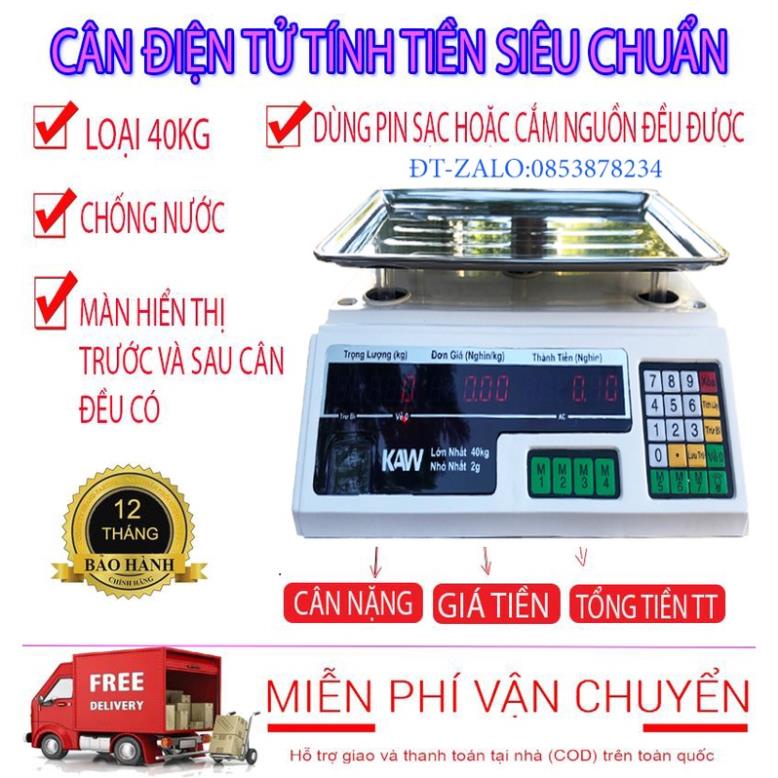 , Cân Điện Tử Tính Tiền Hàn Quốc Màn LCD Hiển Thị Nét, Tính Tiền Chuẩn