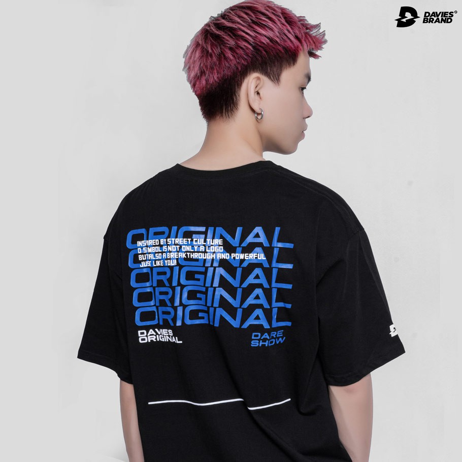 Áo thun nam nữ form rộng tay lỡ Davies - Blue Dare show merchandise Tee.