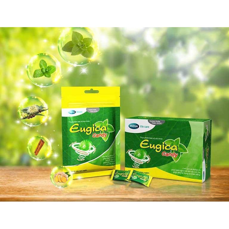 Kẹo ngậm bạc hà giảm ho đau họng Eugica 100 viên