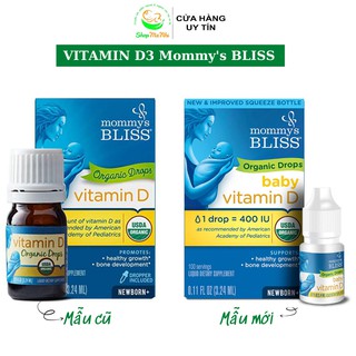 Vitamin D3 hữu cơ cho trẻ sơ sinh Mommys Bliss Organic D3 Drops