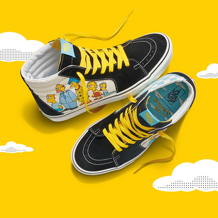 Giày Thể Thao VANS The Simpsons Cổ Cao Size 35-44 Thời Trang Năng Động