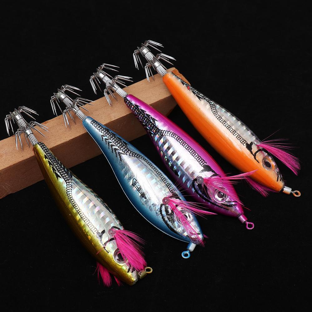 Mồi Câu Cá Giả Hình Con Mực Bằng Gỗ Siêu Bền SHOUKEY