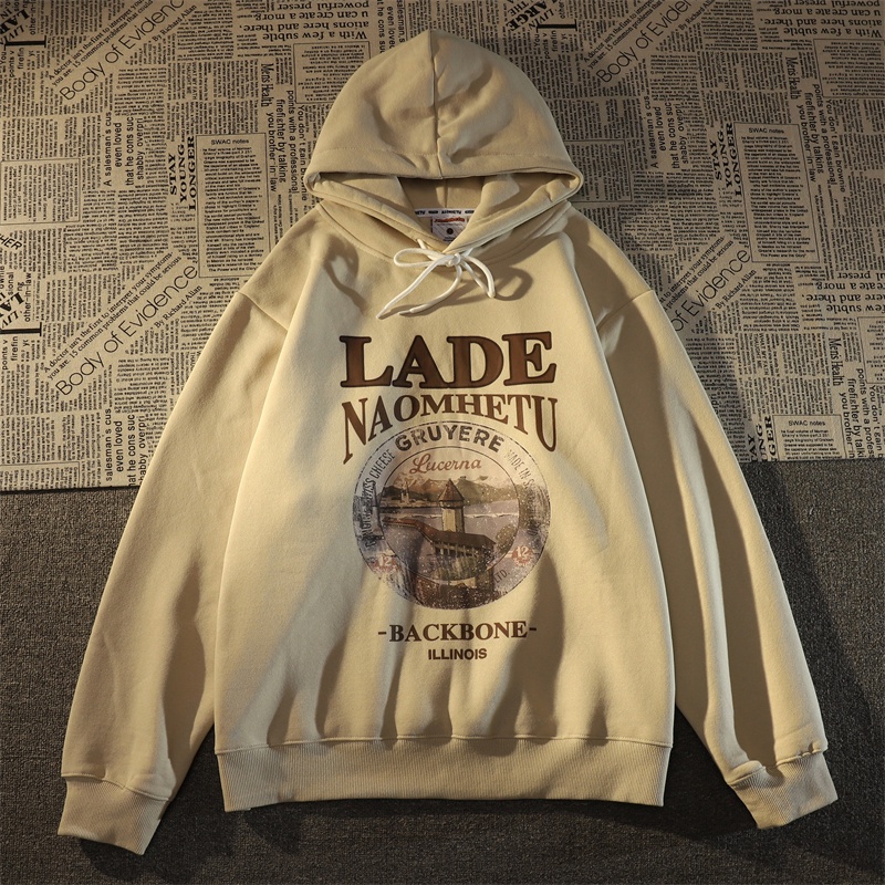 Áo hoodie dáng rộng in họa tiết phong cách Hàn Quốc thời trang cho nam và nữ
