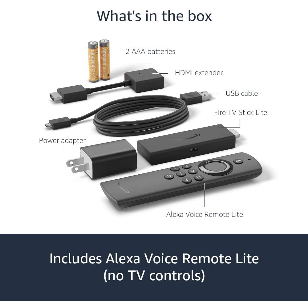 Amazon Fire TV Stick Lite Kèm Điều Khiển Giọng Nói Alexa (no TV controls) - Chính Hãng