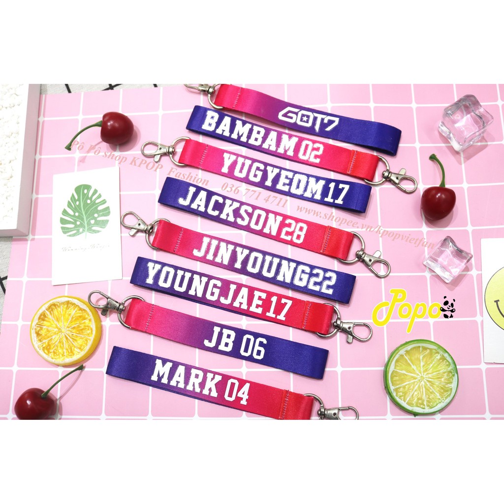 Móc Nametag xanh hồng GOT7