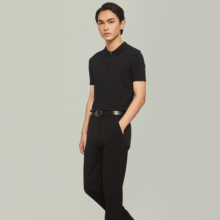 Áo polo nam premium đen HIGHWAY MENSWEAR Aston