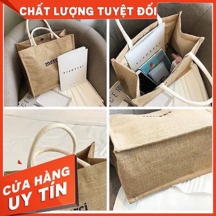 Túi Cói Đi Biển  FREESHIP Túi Cói Merci Siêu Hot Hit ! Đi Biển, Đi Chơi, Đi Du Lịch siêu hót