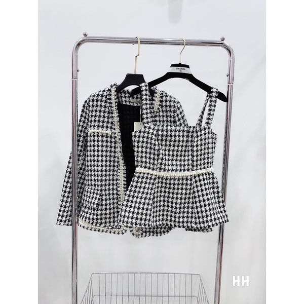 sét Áo dạ +Áo 2 dây viền ngọc sanh chảnh | BigBuy360 - bigbuy360.vn