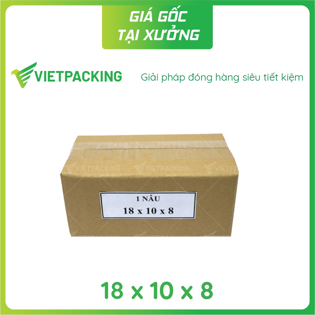 18x10x8 (1 Nâu) - 25 hộp carton đóng hàng hóa nhỏ