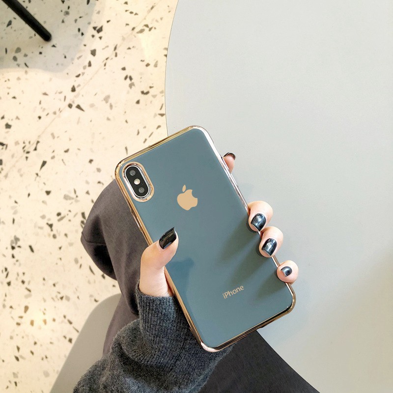 MB33 TYDB Ốp lưng iphone - Ốp iphone Logo Táo Viền Mạ Vàng 5/5s/6/6plus/6s/6splus/7/7plus/8/8plus/x/xs/11/12/pro/max/plu