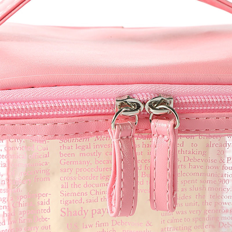 Túi Đựng Mỹ Phẩm Bằng pvc Trong Suốt Màu Trơn Phong Cách Hàn Quốc