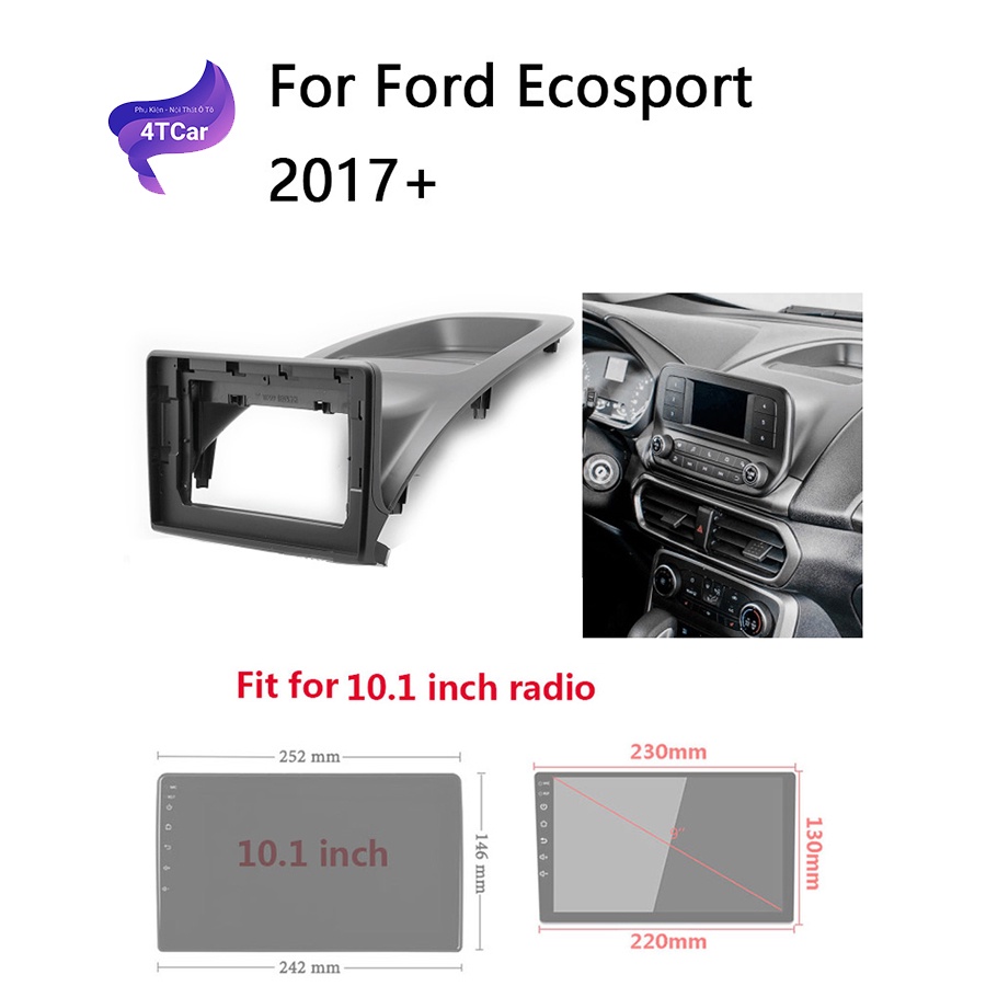 Mặt dưỡng Ford Ecosport 2018-2019 (10 inch) có CANBUS