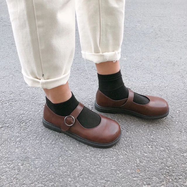 GA88 | GIÀY ULZZANG QUAI DA BASIC - FORM RỘNG LÙI 1 SIZE | BigBuy360 - bigbuy360.vn