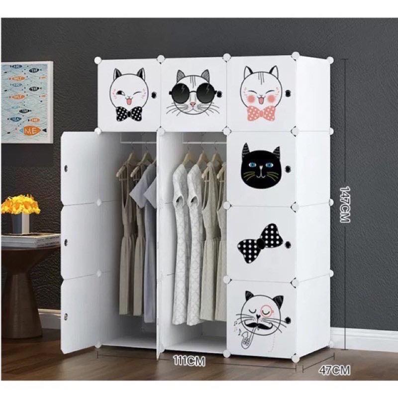 TỦ NHỰA GHÉP 12 Ô SÂU 47cm. Tặng 2 treo đồ. Mẫu bán chạy nhất