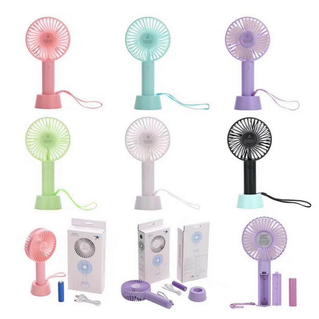 ✖☜Quạt Sạc Tích Điện USB mini Fan - Kèm Pin và Cáp Chân đế sạc, cầm tay,quạt để bàn,quạt usb,quạt mini,máy