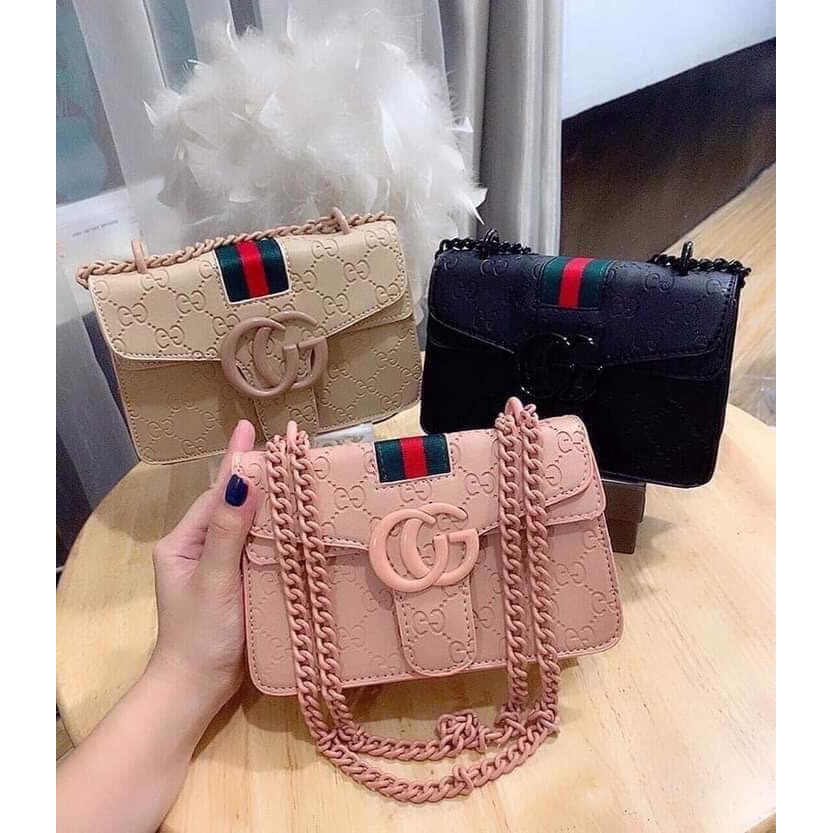 Túi xách nữ chất đẹp , túi đeo chéo GG chất đẹp phối kẻ - T281