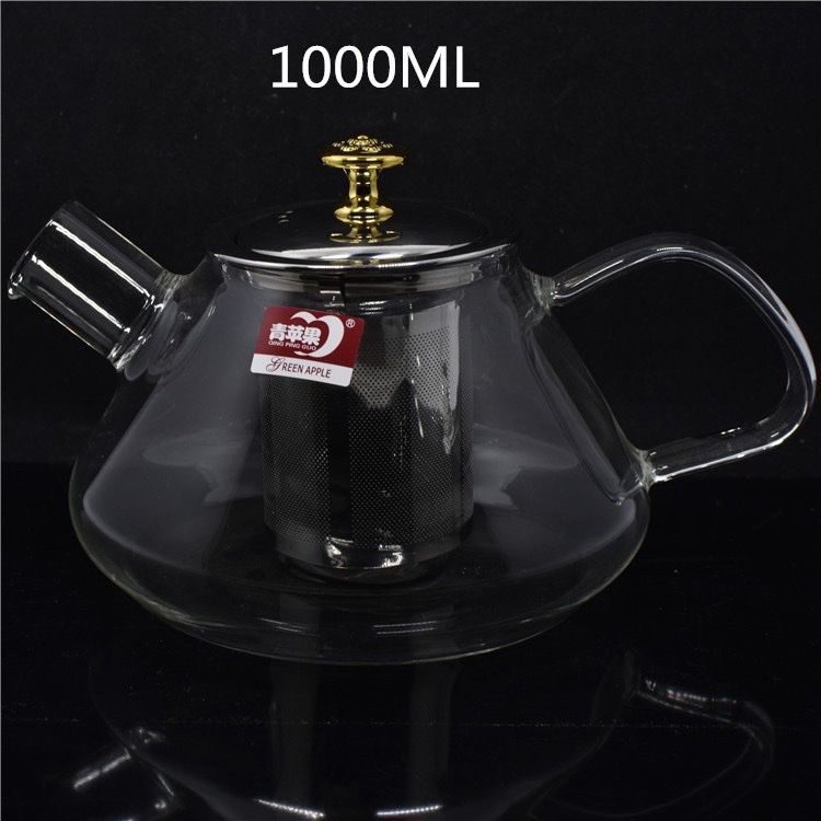 Ấm trà thủy tinh Deli có lõi lọc inox 1L GPH 21