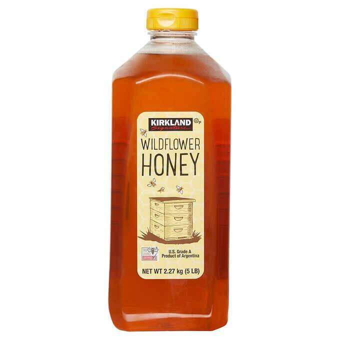 Mật ong nguyên chất kirkland signature wild flower honey chai 2.27kg maxwell