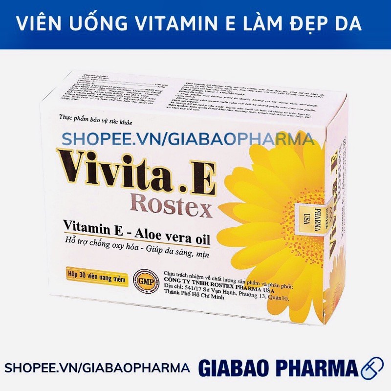 Viên uống bổ sung Vitamin E 400 IU làm đẹp da Vivita.E Rostex