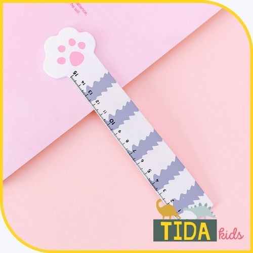 Thước Kẻ Bàn Chân Mèo ⚡️ HOT TREND ⚡️ Thước Cute, Dễ thương, Văn Phòng Phẩm TiDa Kids Shop