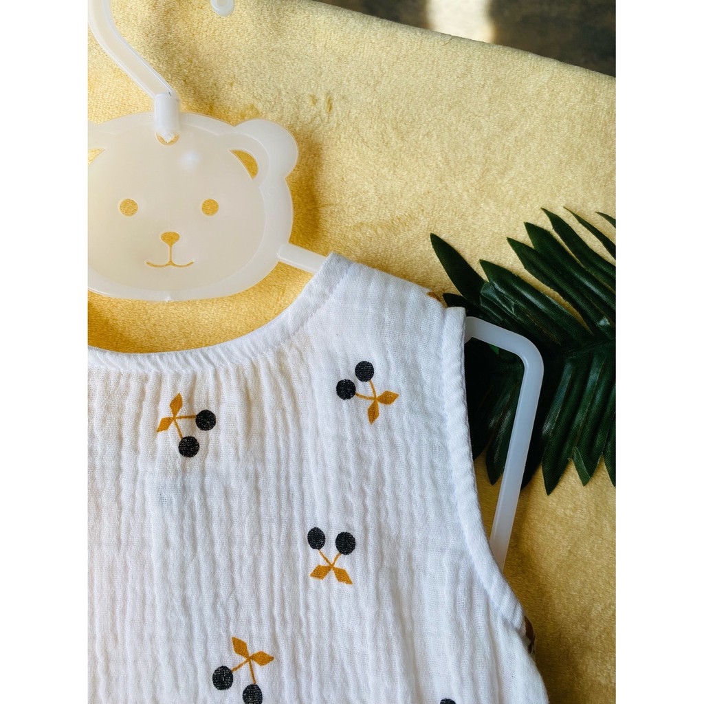 Váy xô muslin nhăn cho bé [LK-002]- Hàng thiết kế, Handmade 100% cotton