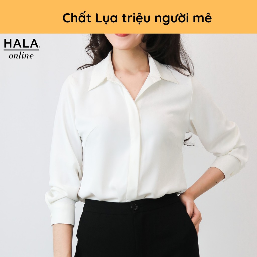 Áo Sơ Mi Lụa Công Sở Nữ Cao Cấp HALA, Mềm Mịn, Có Nẹp Che Nút, Phối Các Kiểu Váy/Quần Đều Lên Form Đẹp Sang, Thanh Lịch