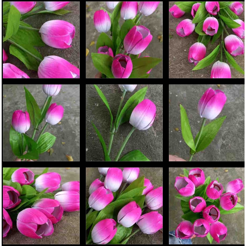 10 cây hoa Tulip giả bằng xốp cao 35cm  - Hoa giả - Hương Flower