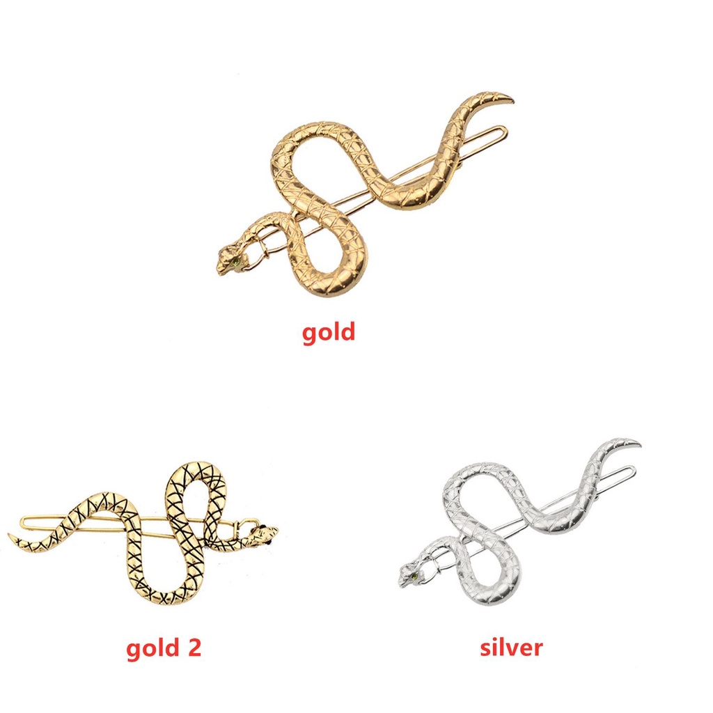 Kẹp tóc hình rắn bằng kim loại phong cách Punk cho nữ