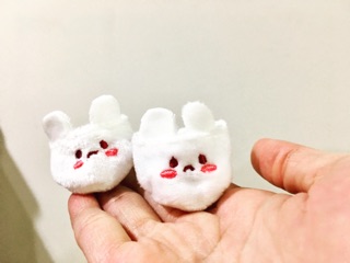 Giày thỏ bông cho doll 20cm - 15cm