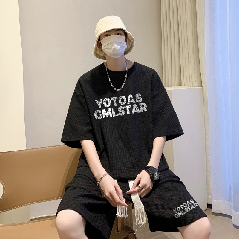 Set Áo Thun Ngắn Tay Cổ Tròn Và Quần short Thời Trang Thể Thao Cho Nam