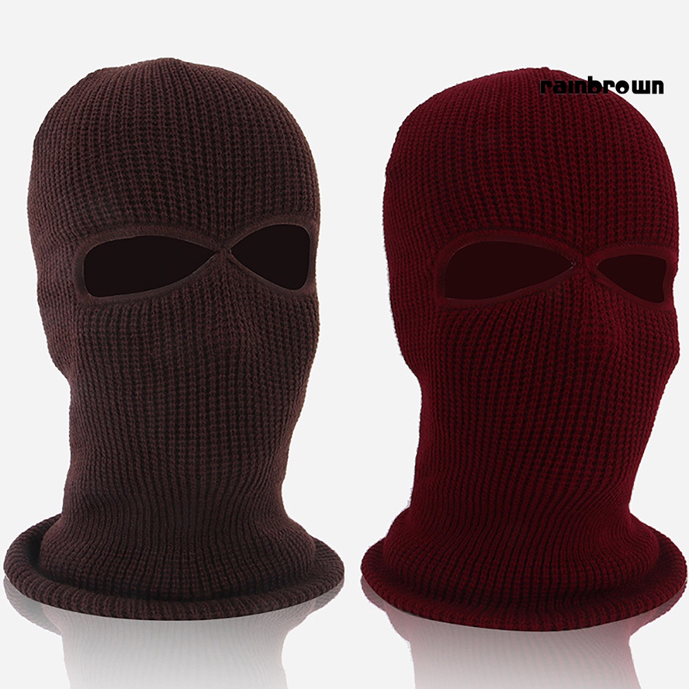 Mũ Balaclava RXHW phủ mặt với 2 lỗ cho mắt kiểu quân đội giữ ấm mùa đông dùng để trượt tuyết/ đi xe đạp