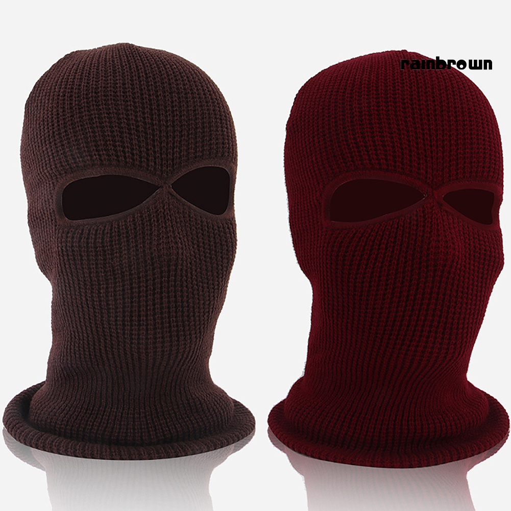 Mũ trùm đầu Balaclava kín mặt với 2 lỗ cho mắt kiểu quân đội chiến thuật giữ ấm mùa đông để trượt tuyết đi xe đạp RXHW