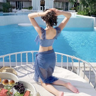 [Tặng Kèm Quà] Bikini Đồ bơi Set quần áo chân váy bơi 3 mảnh cánh tiên tay ngắn ~ ORRIN Closet