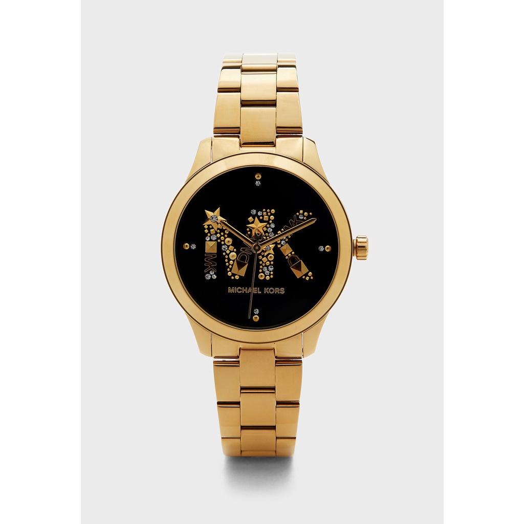 Đồng hồ nữ cao cấp Michael Kors Runway Gold-Tone Watch MK6682-Auth-Luxury diamond watch