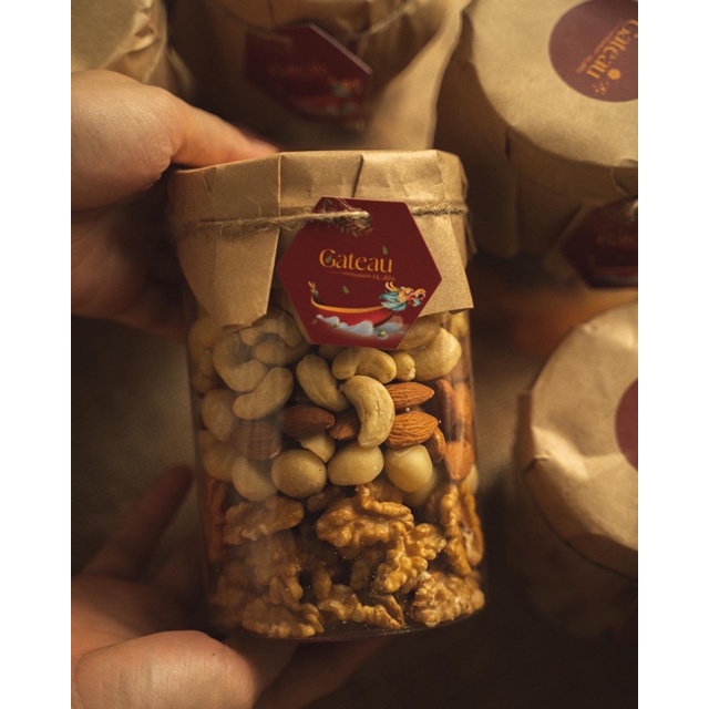 Mix nuts Gateau Healthy - Hạt Dinh Dưỡng Mix 4 loại : Hạt macca, hạnh nhân, hạt điều, óc chó