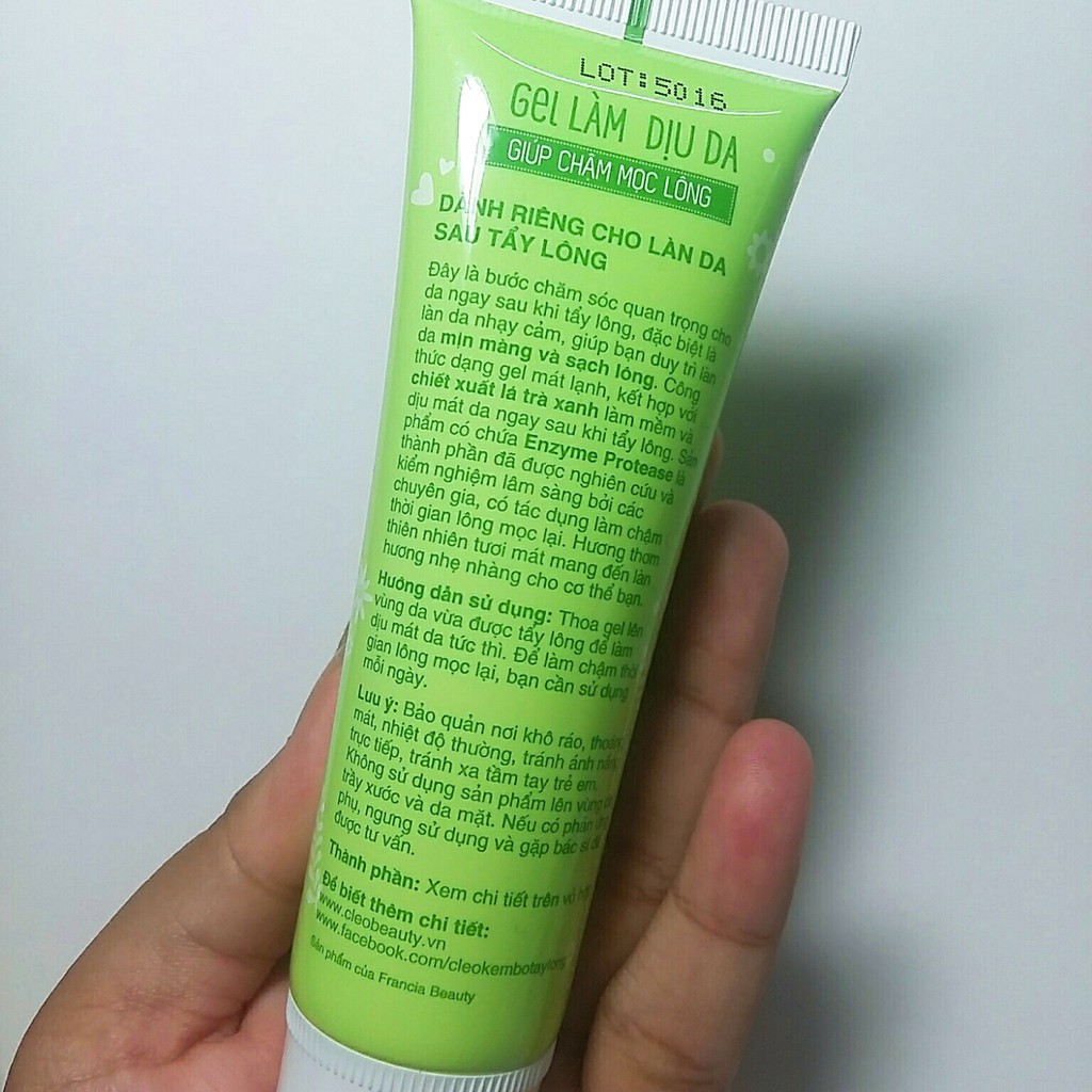 Gel làm dịu da sau tẩy lông Cléo - giúp chậm mọc lông 50g