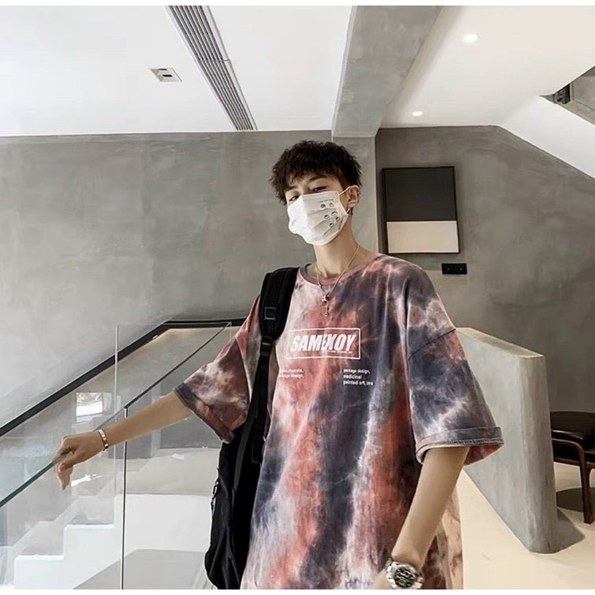 Áo Thun nam nữ UNISEX loang phối màu in chữ samexoy- áo phông tay lỡ cổ tròn chất cotton mát mịn WAT447 phong cách