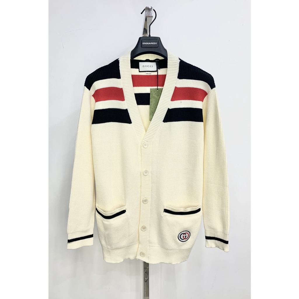 Áo khoác Cardigan Gucci túi bụng check sọc vai LA 1-1 on web