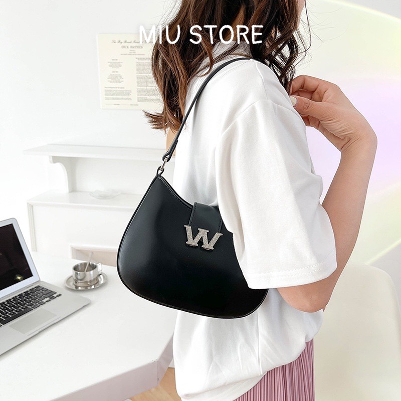 Túi Kẹp Nách Nữ Khóa Chữ W Da Trơn Sang Chảnh TW50