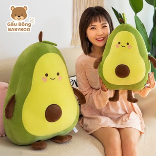 Gấu Bông Quả Bơ Xanh Tròn Siêu Dễ Thương Mềm Mịn Cao Cấp BABYBOO – Gối Ôm Nhồi Bông Quà Tặng Yêu Thương