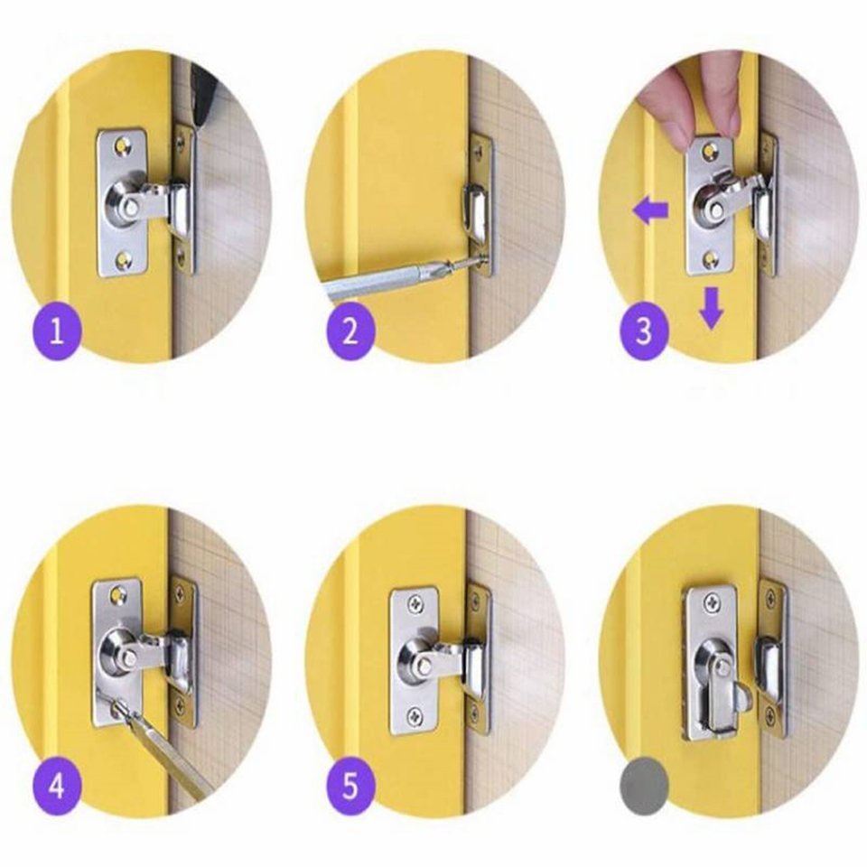 Chốt cửa Chốt 90 độ Rắn 304 Khóa bằng thép không gỉ Bảo mật Hardwar